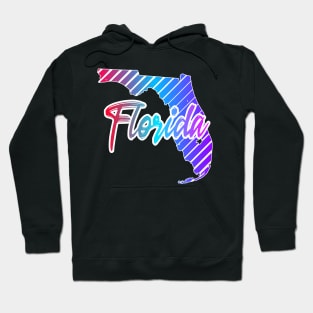 Florida Map Retrowave Style Hoodie